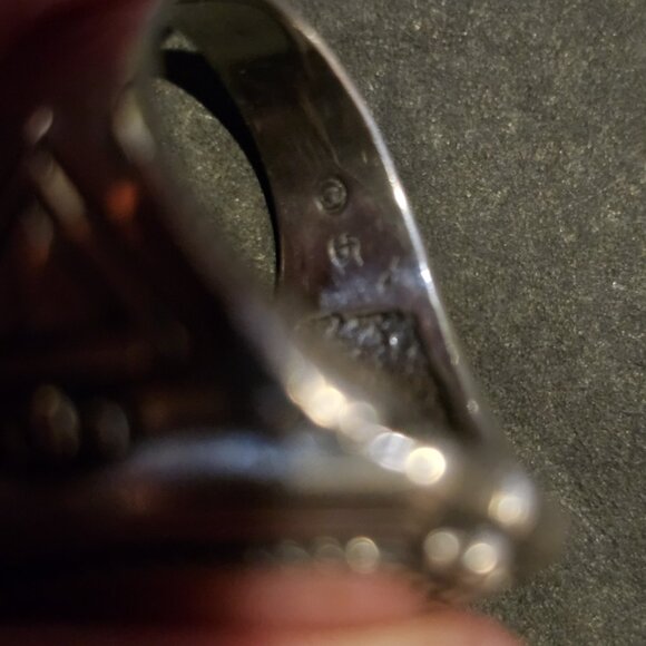 Vintage Dakota West Shube Sterling Silver and Rhodonite Ring, size 6.75 - Picture 7 of 7